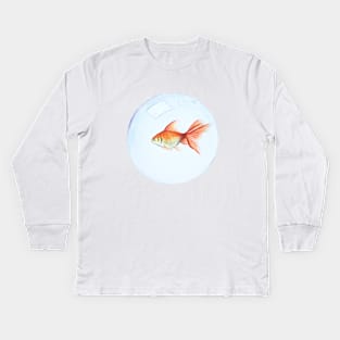 Gold fish Kids Long Sleeve T-Shirt